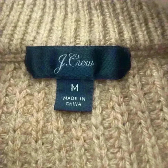 J. Crew Wool Blend Azra Pom Pom Cable Knit Mock Neck Sweater Size Medium preppy - Picture 4 of 11